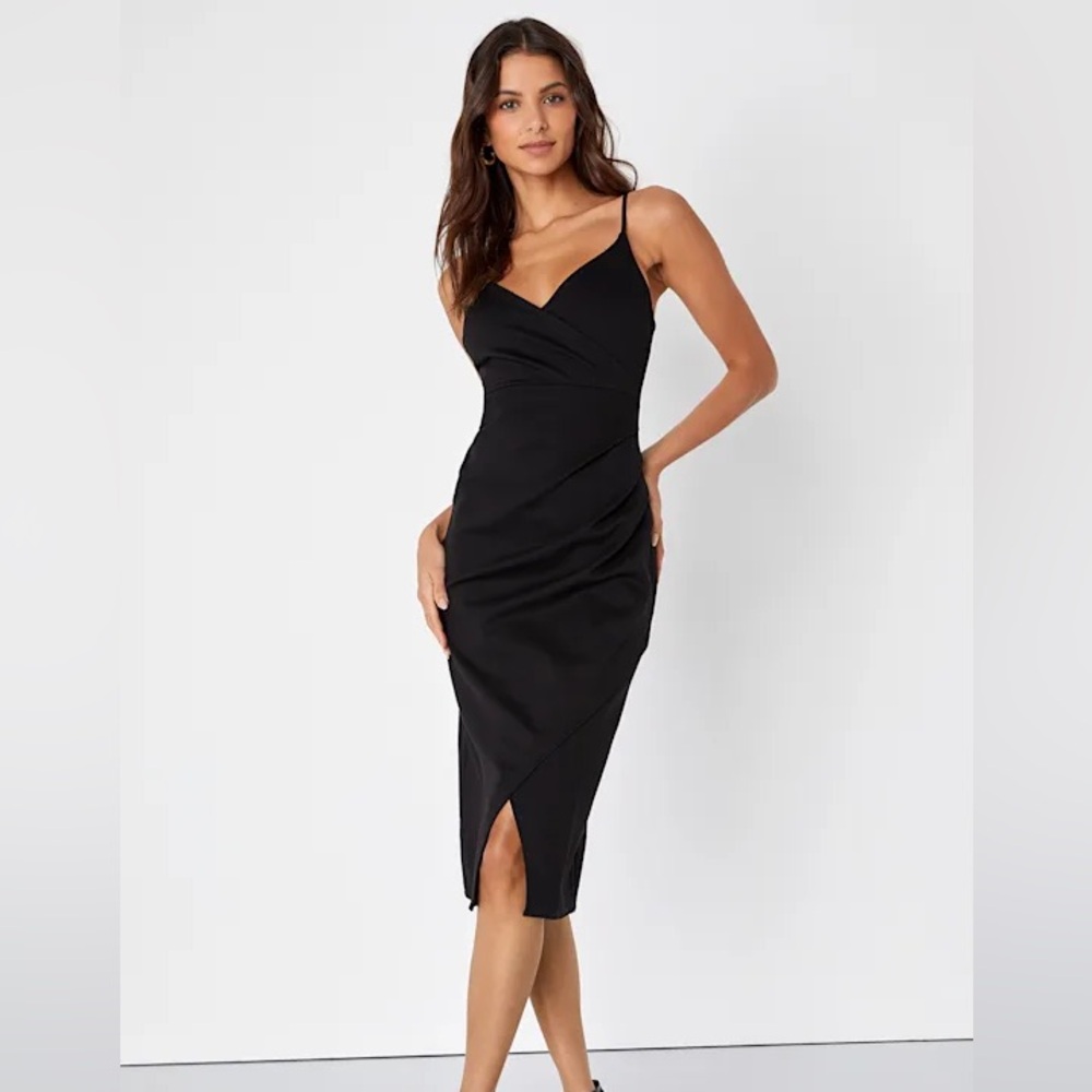 Lulus All This Appeal Black Bodycon Midi Dress